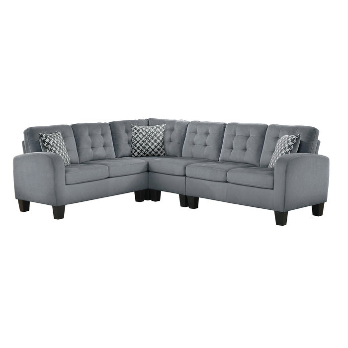 Sinclair Gray 2-Piece Reversible Sectional Sofa - Ornate Home