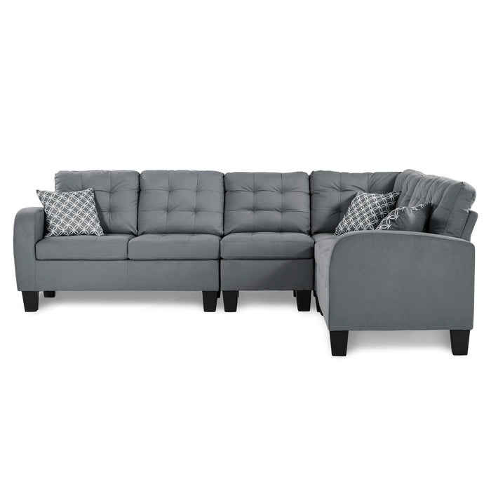 Sinclair Gray 2-Piece Reversible Sectional Sofa - Ornate Home