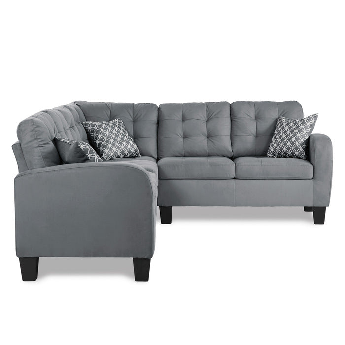 Sinclair Gray 2-Piece Reversible Sectional Sofa - Ornate Home