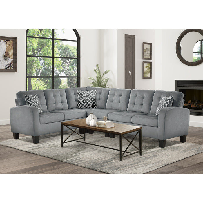 Sinclair Gray 2-Piece Reversible Sectional Sofa - Ornate Home