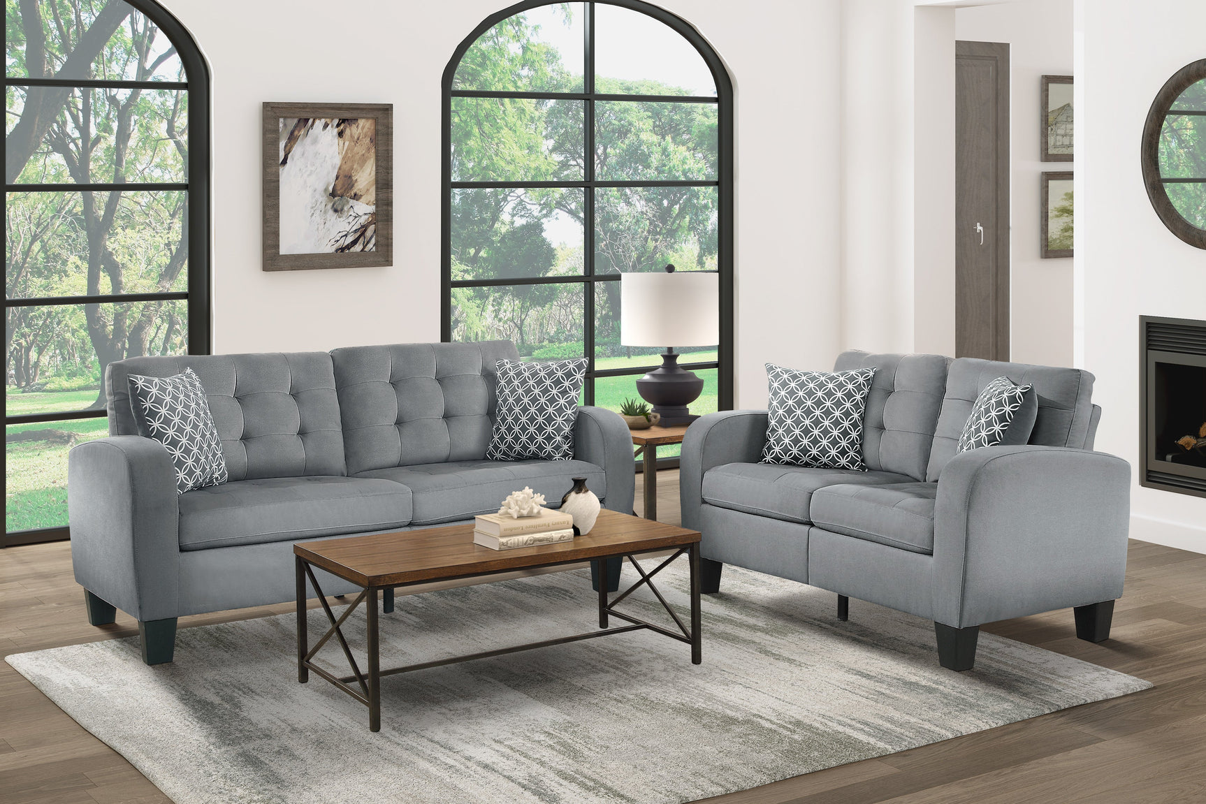 Sinclair Gray Loveseat - Ornate Home