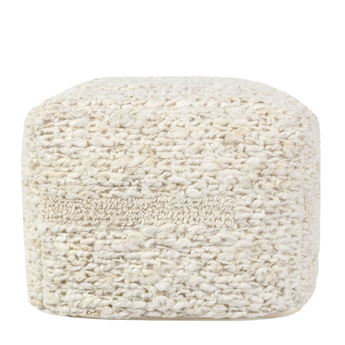 Sinclair Ivory 18x18x14 Pouf - Ornate Home