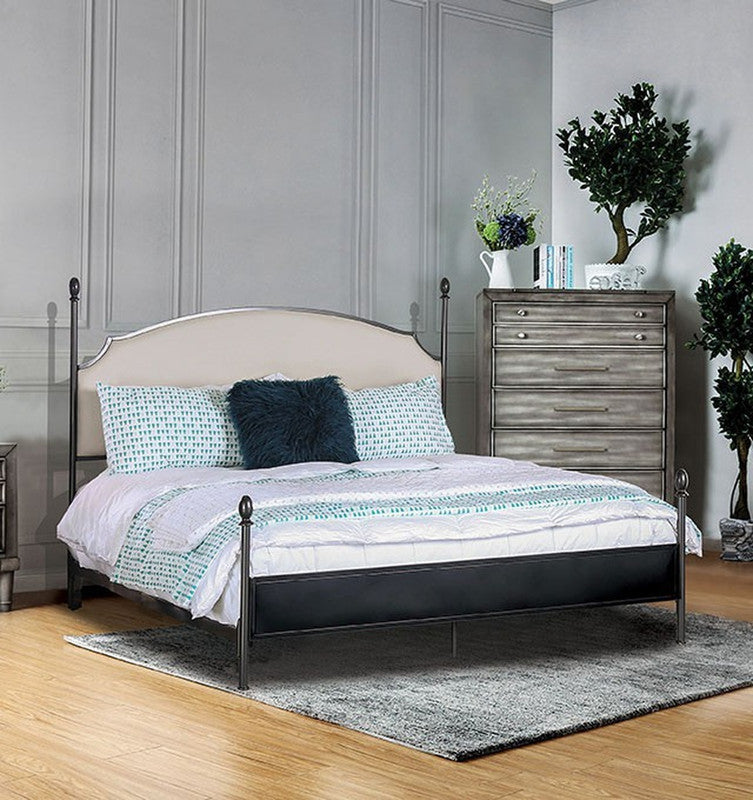 Sinead Powder Coated Gen Metal/Beige Twin Bed - Ornate Home