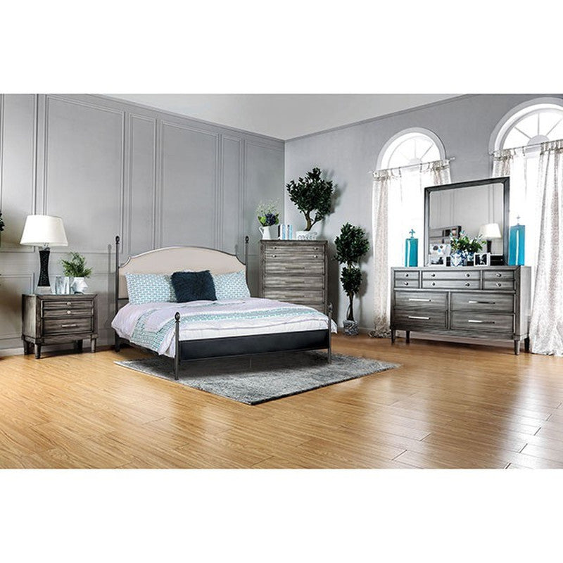 Sinead Powder Coated Gen Metal/Beige Twin Bed - Ornate Home