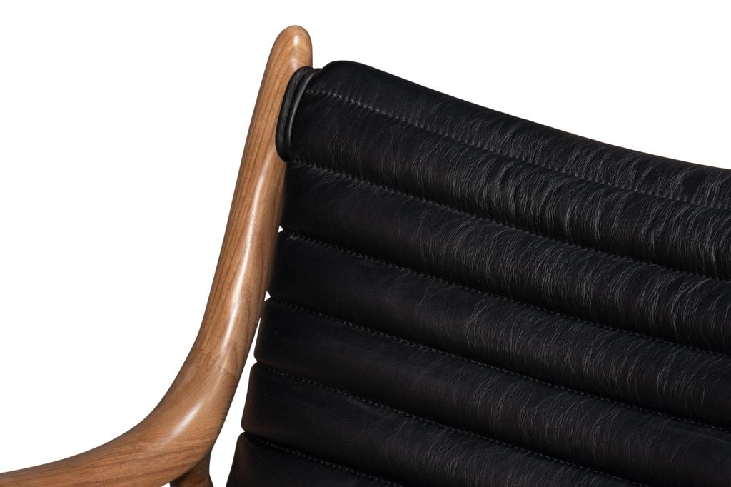 Singletary Black Leather Chair - Ornate Home
