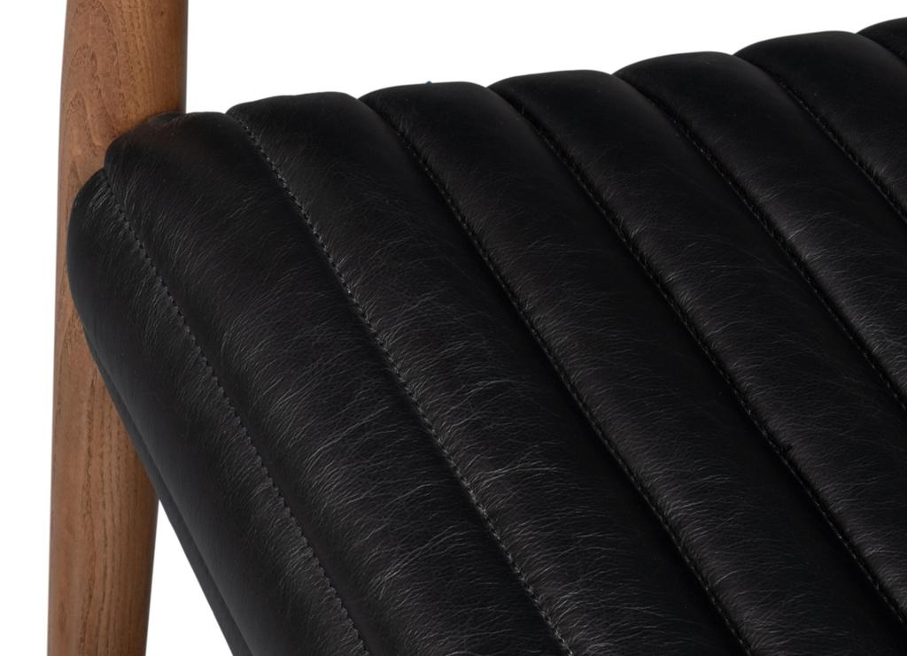 Singletary Black Leather Chair - Ornate Home