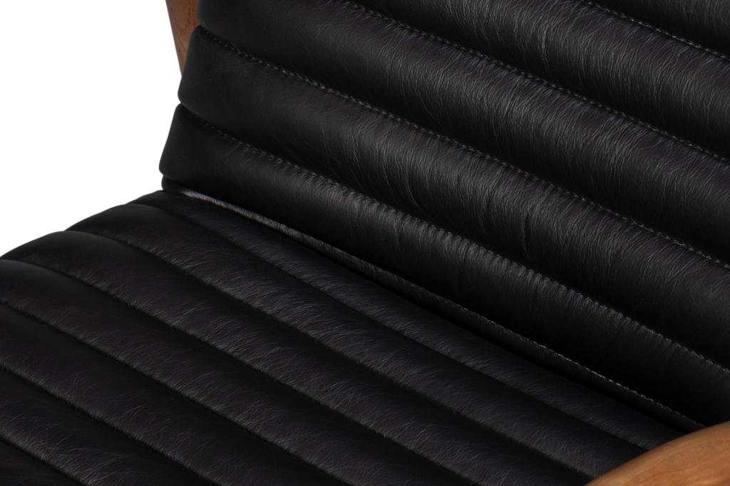 Singletary Black Leather Chair - Ornate Home