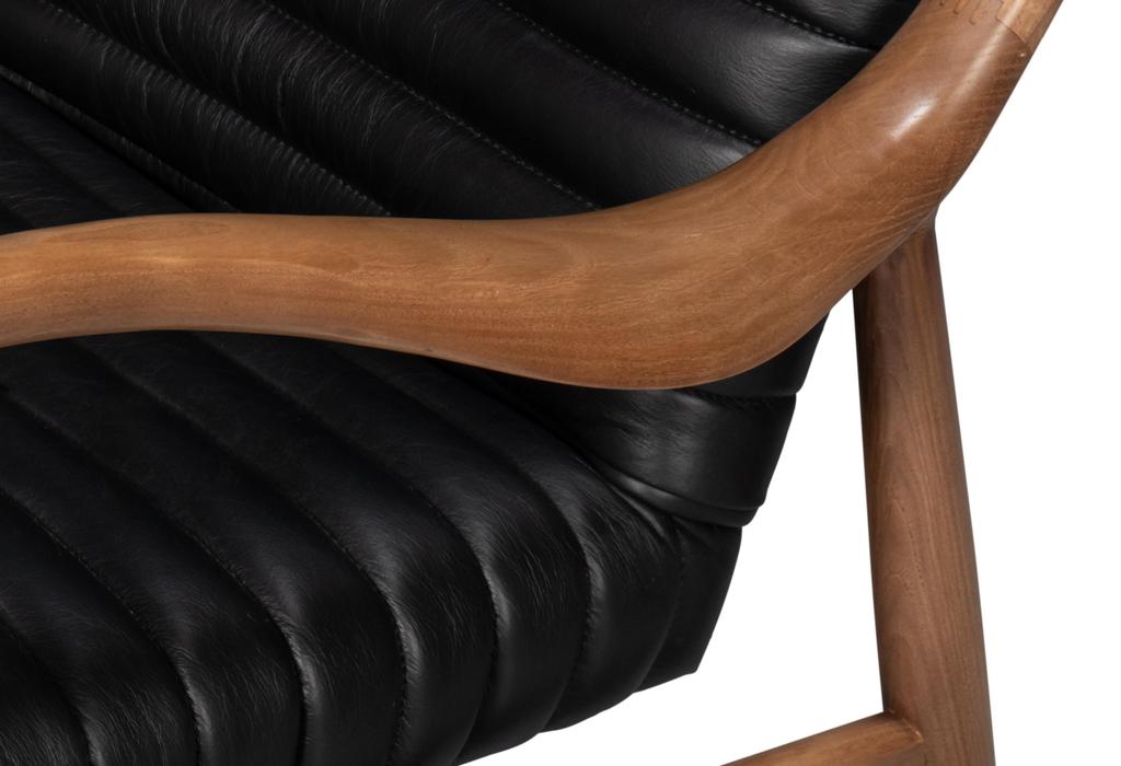 Singletary Black Leather Chair - Ornate Home