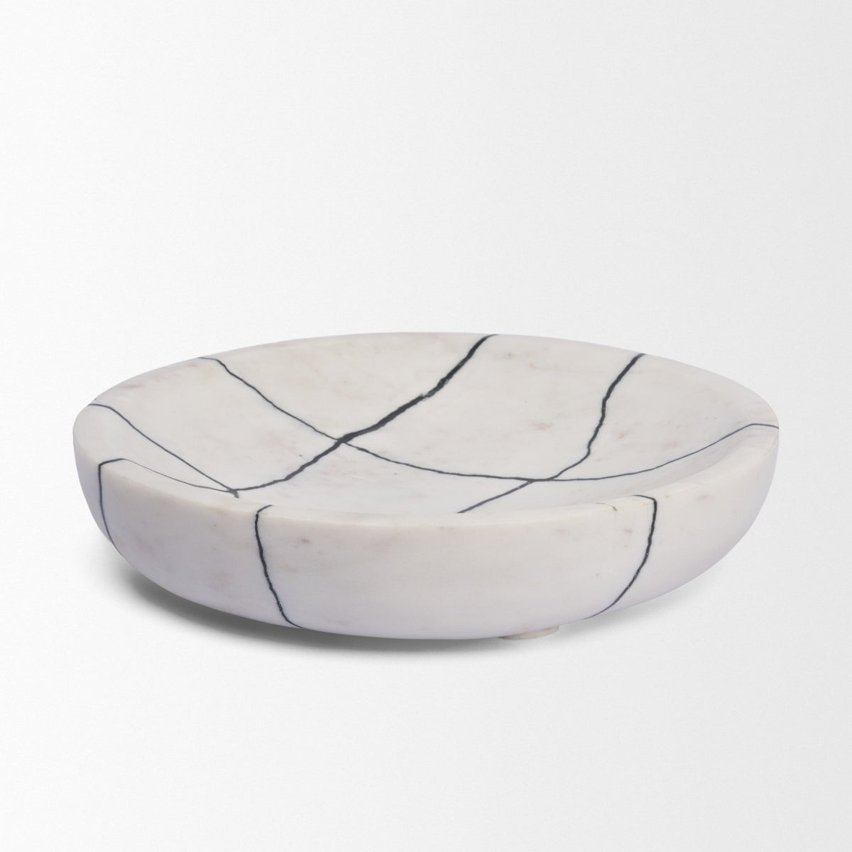 Sintessi White Round Marble Decorative Bowl - Ornate Home