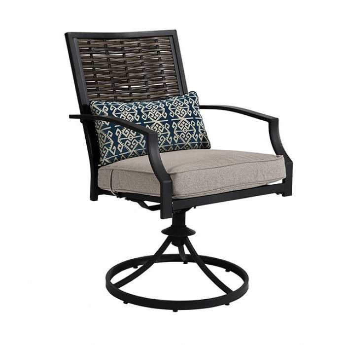 Sintra Black & Gray Outdoor Swivel Armchair (Set of 2) - Ornate Home