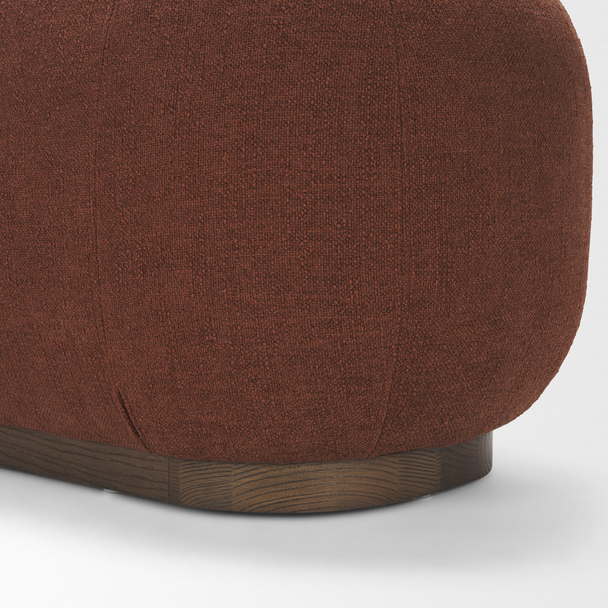 Siren Burgundy/Brown Fabric Ash Wood Oblong Bench - Ornate Home