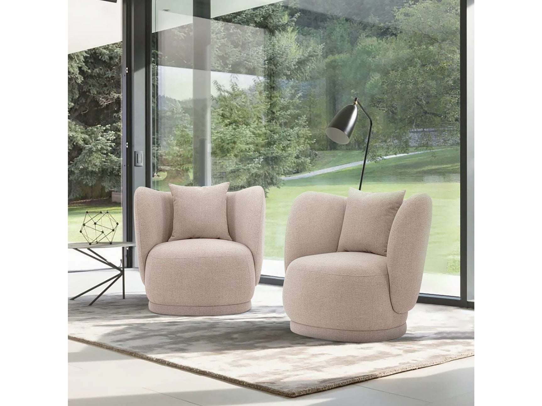 Siri Accent Chair in Wheat (set of 2) - Ornate Home