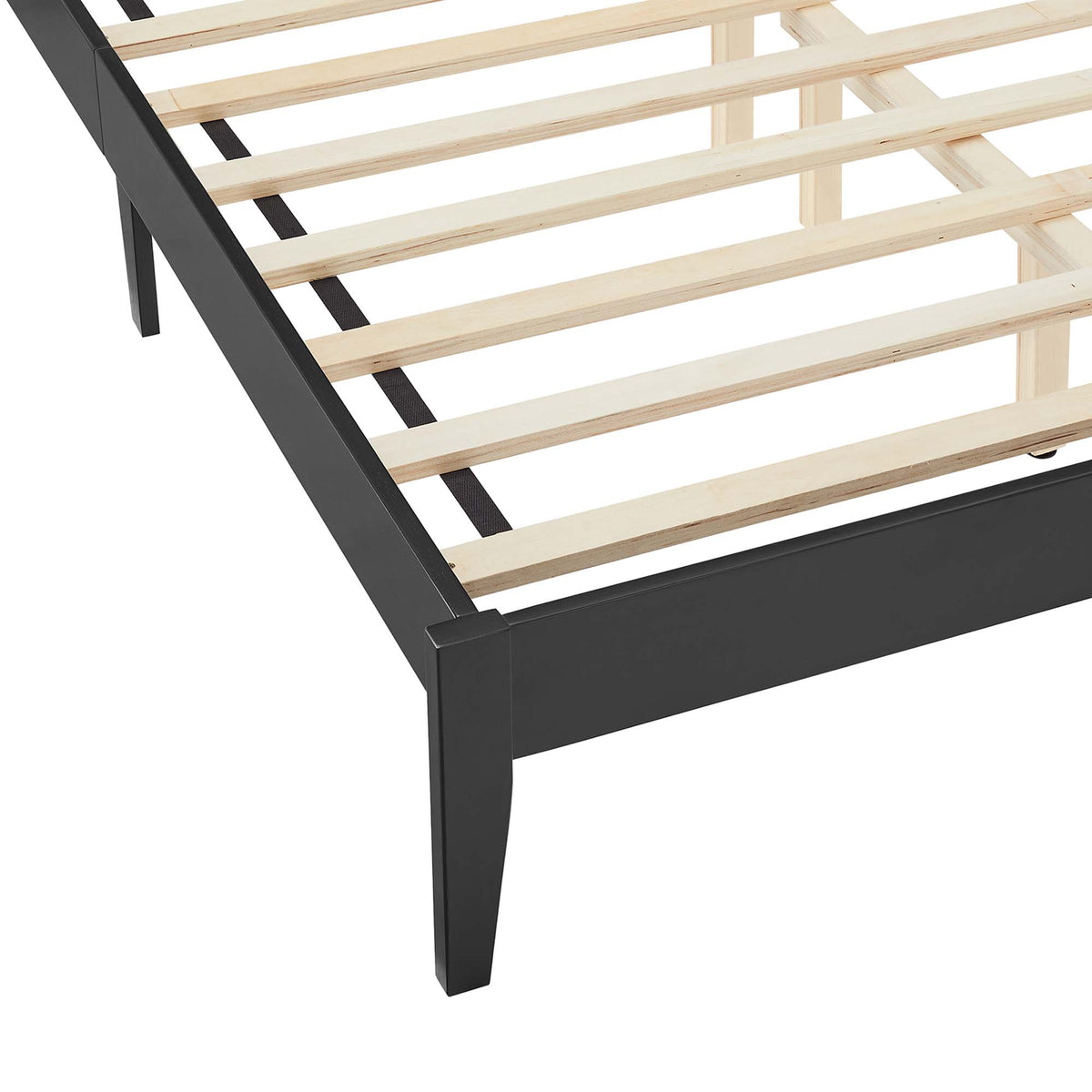 Sirocco Black Rattan and Wood Full Platform Bed - Ornate Home