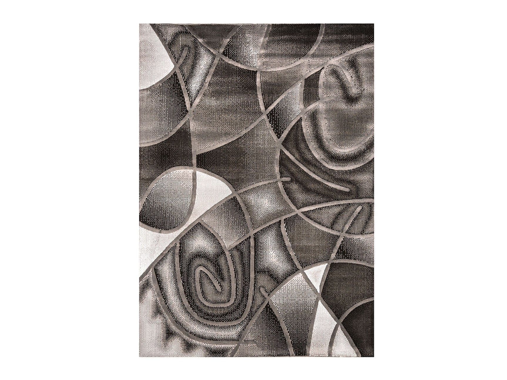 Sivas Gray/Black 7.9' X 10' Area Rug (Abstract Swirl) - Ornate Home