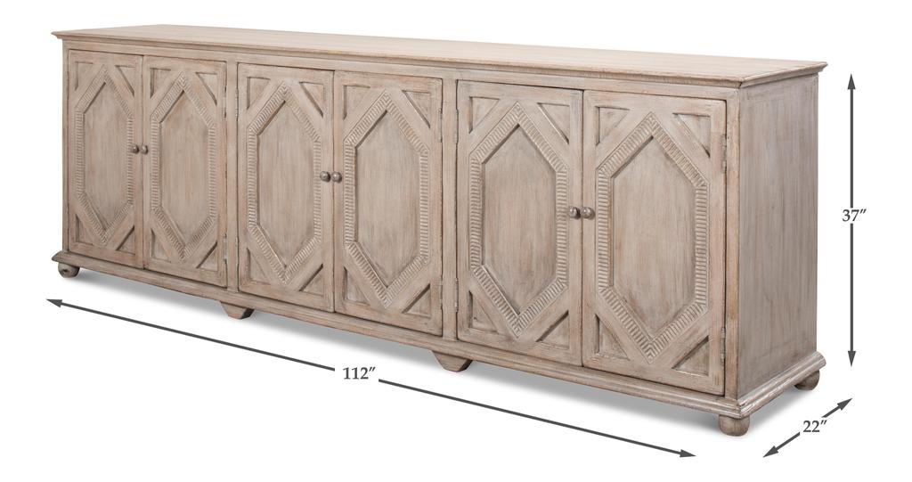 Six Diamonds Grey Sideboard - Ornate Home