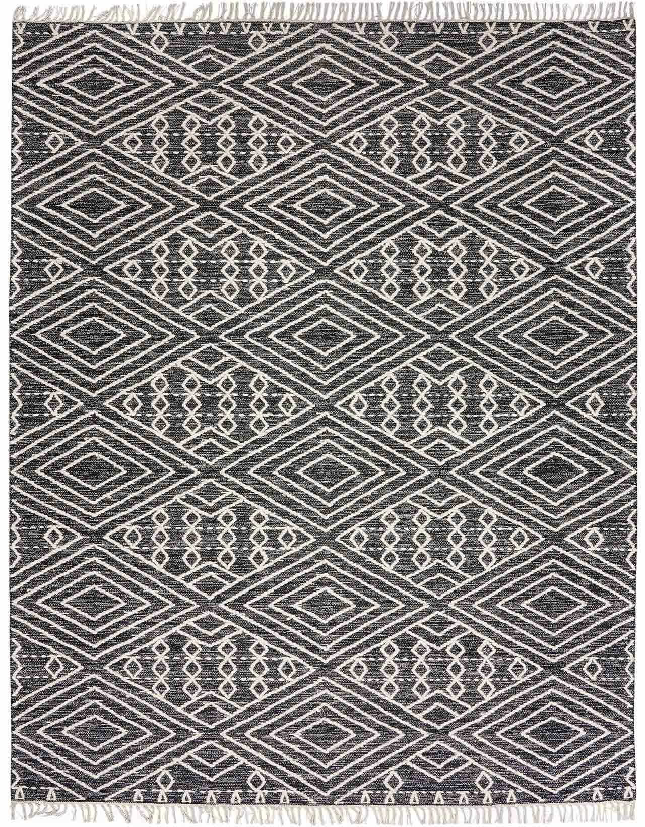 Skedee Black/Cream Diamond Area Rug - Ornate Home