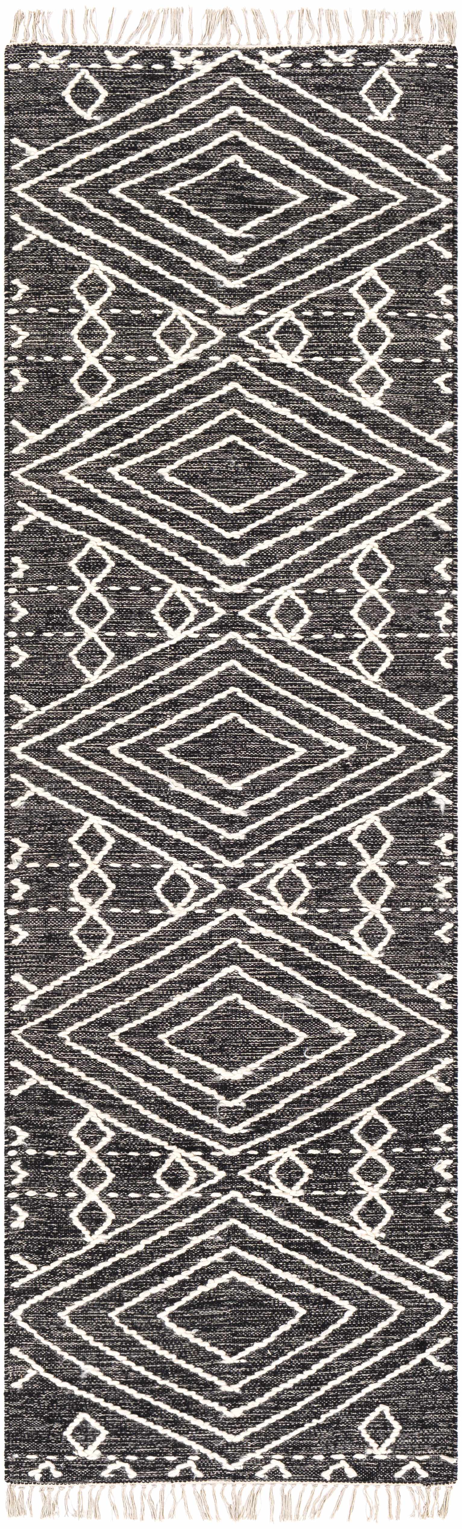 Skedee Black/Cream Diamond Area Rug - Ornate Home