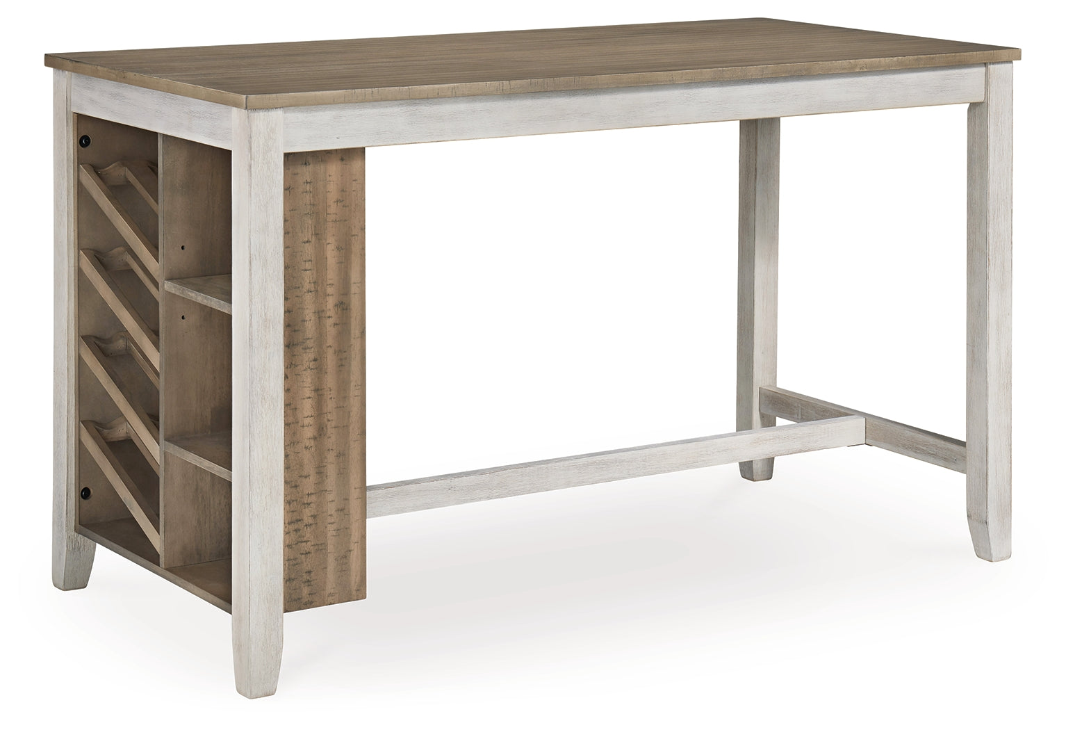 Skempton White/Light Brown Counter Height Dining Table with 4 Barstools - Ornate Home