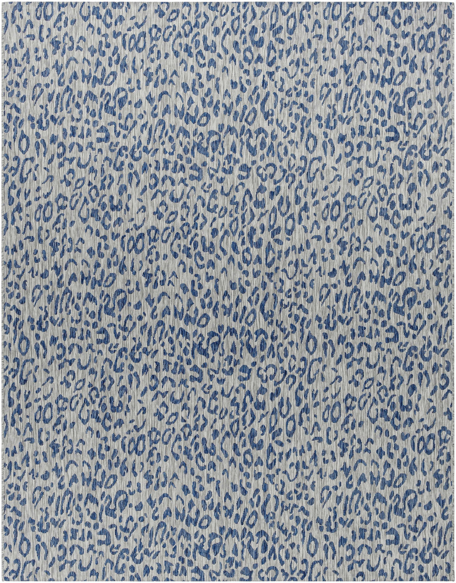 Skipsea Blue Leopard Performance Outdoor Rug - Ornate Home