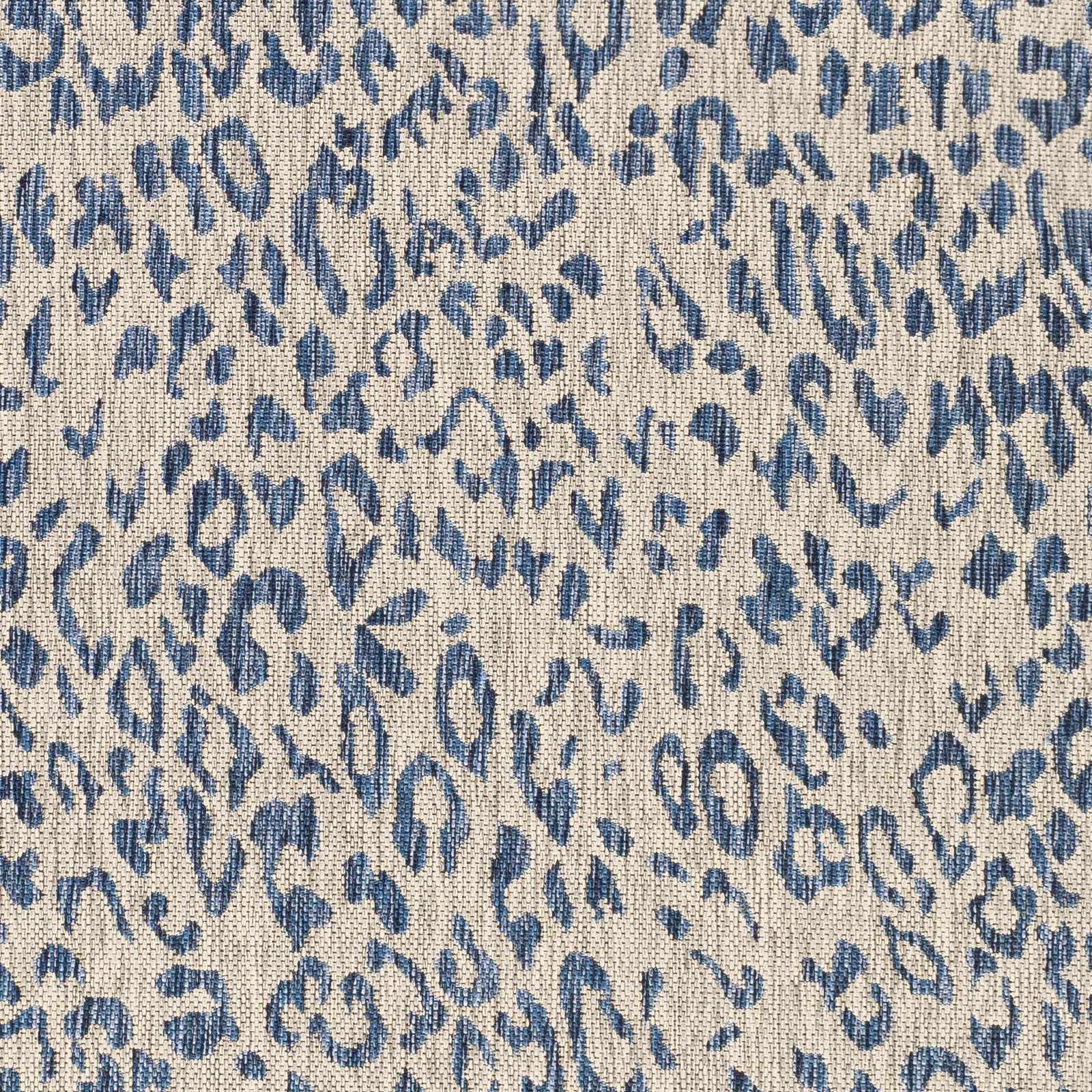 Skipsea Blue Leopard Performance Outdoor Rug - Ornate Home