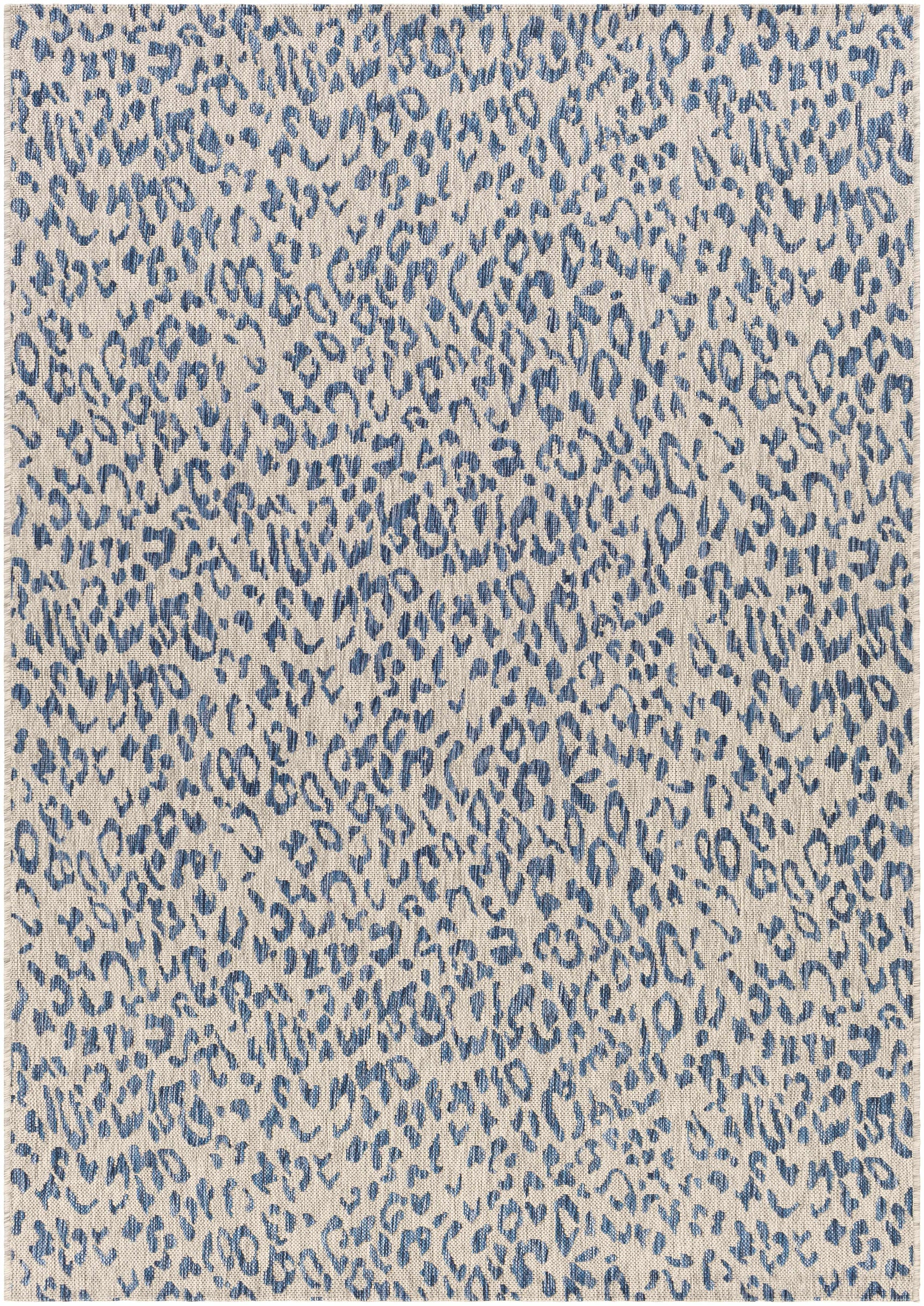 Skipsea Blue Leopard Performance Outdoor Rug - Ornate Home