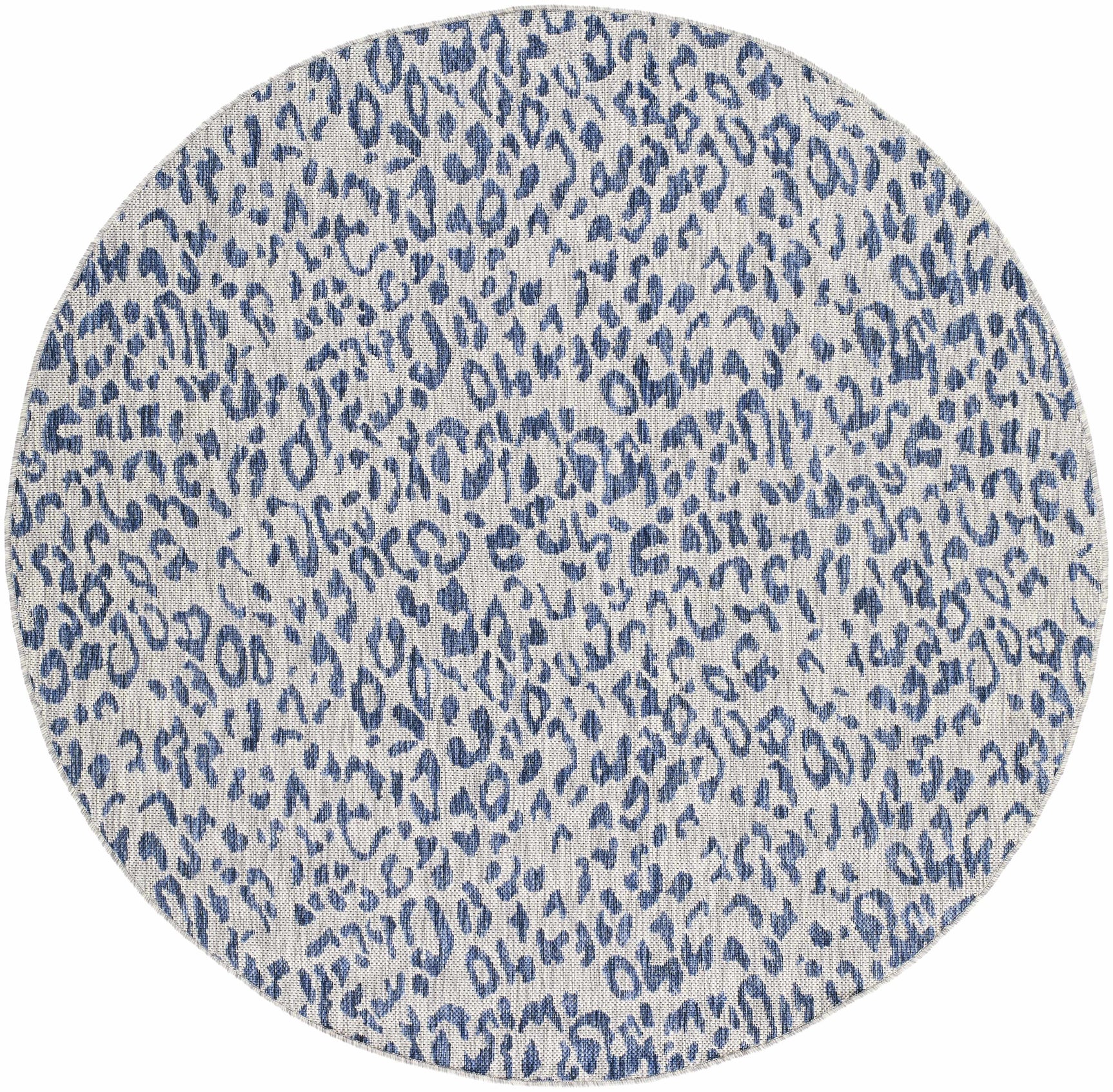 Skipsea Blue Leopard Performance Outdoor Rug - Ornate Home