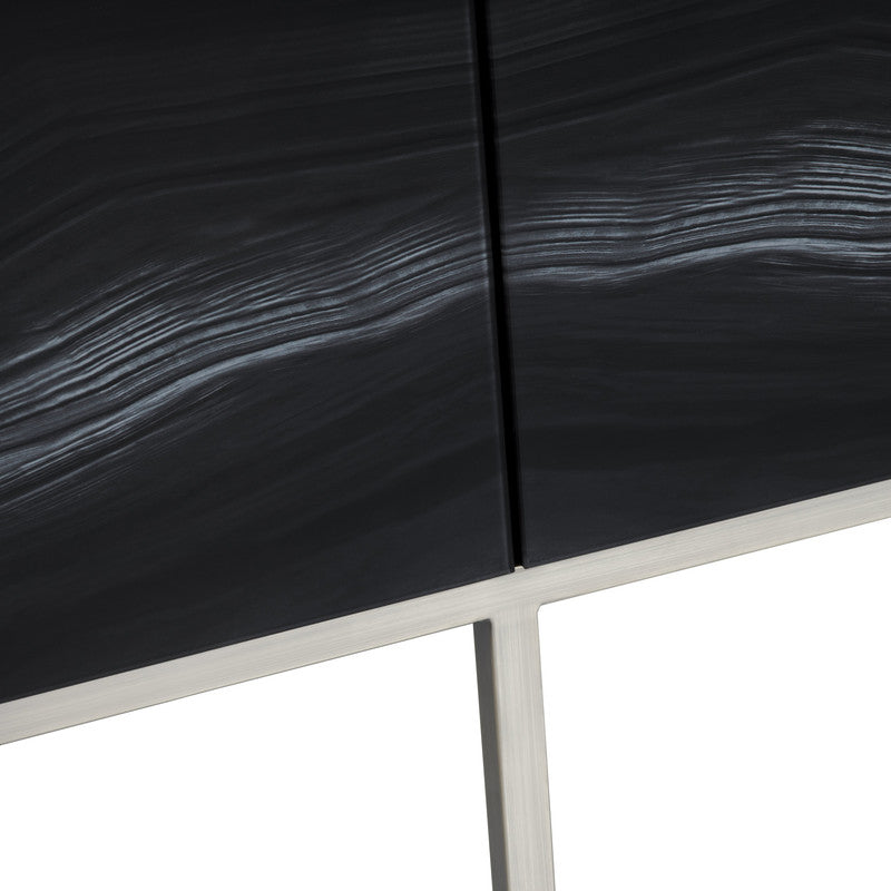 Skipton Black/Silver 4 Door Cabinet - Ornate Home