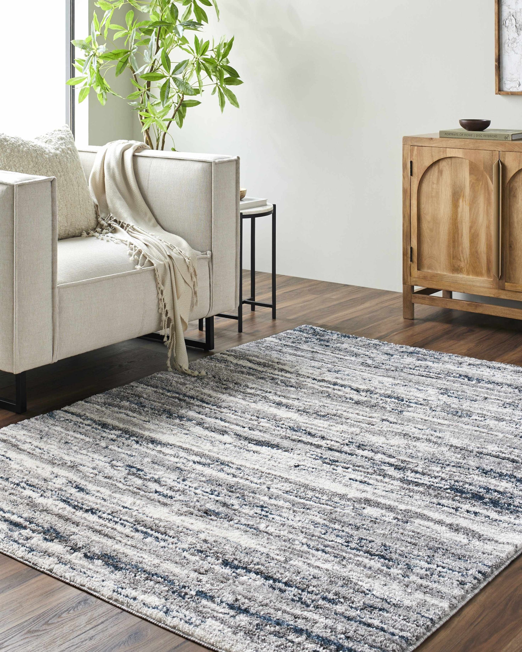 Skule Gray & Blue Area Rug - Ornate Home