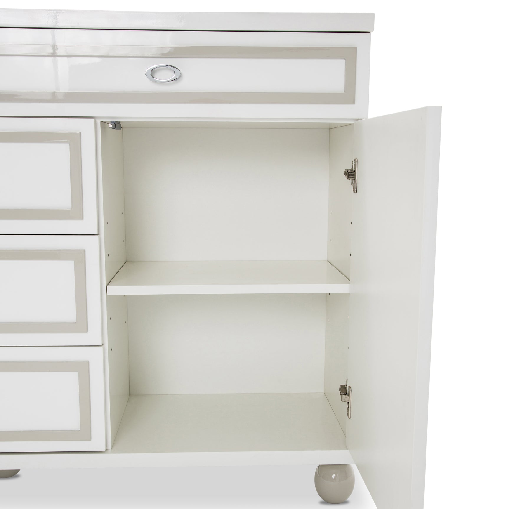 Sky Tower Cloud White Dresser with Mirror - Ornate Home