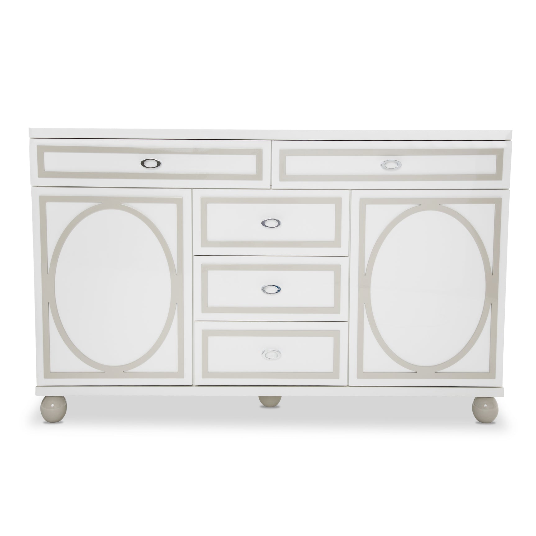 Sky Tower Cloud White Dresser with Mirror - Ornate Home