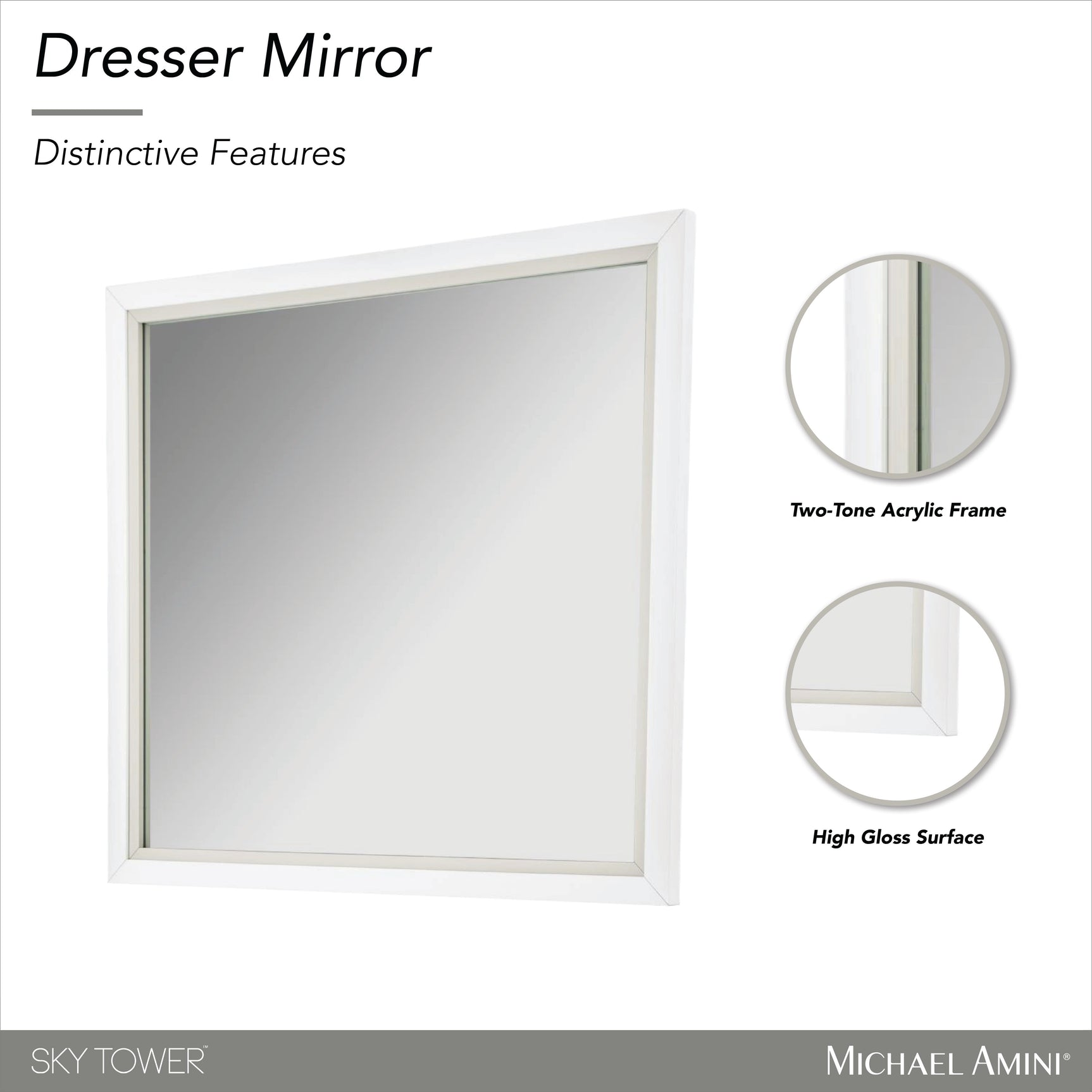 Sky Tower Cloud White Wall Mirror - Ornate Home