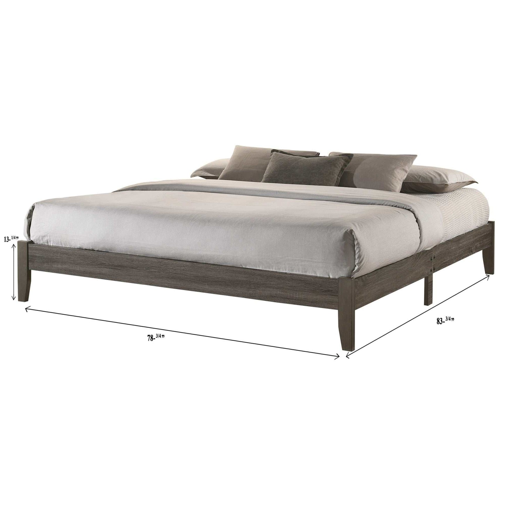 Skyler Gray Platform Bed Frame - Ornate Home