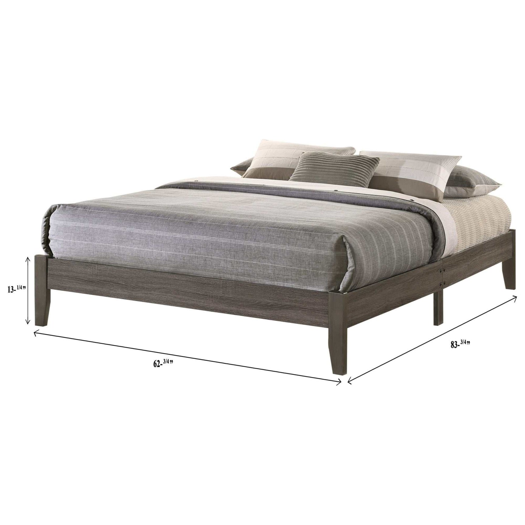 Skyler Gray Platform Bed Frame - Ornate Home