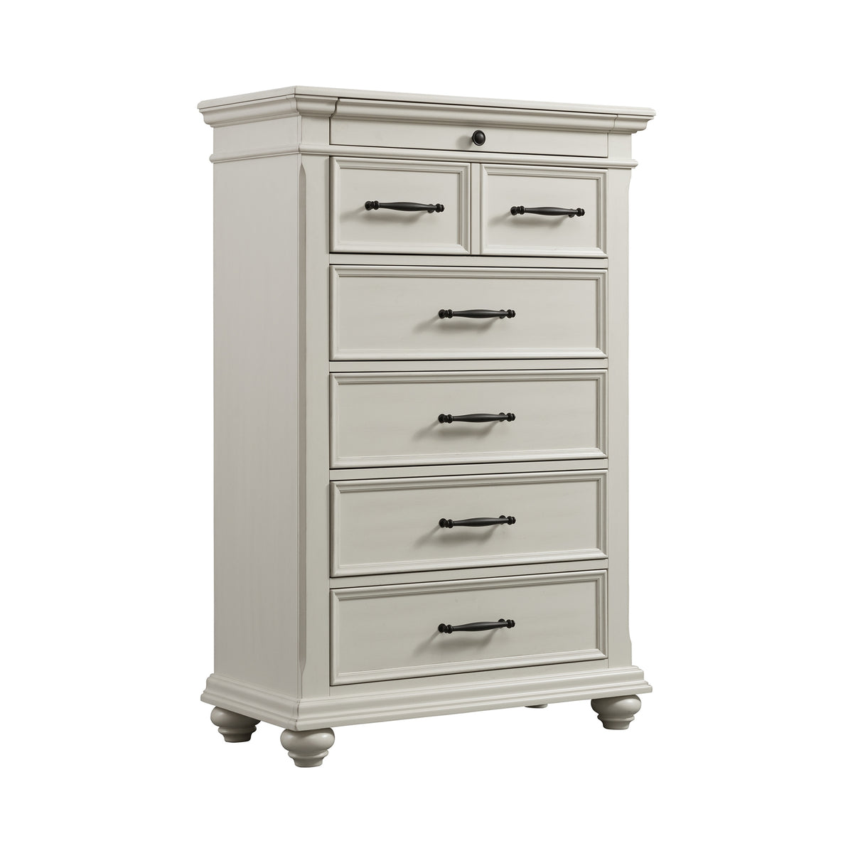 Slater Antique White 5-Piece King Platform Storage Bedroom Set - Ornate Home