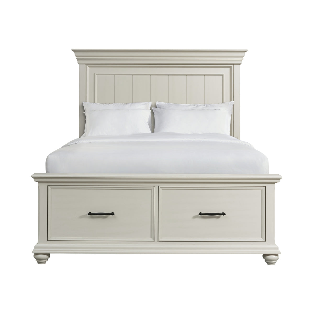 Slater Antique White Queen Platform Storage Bed - Ornate Home