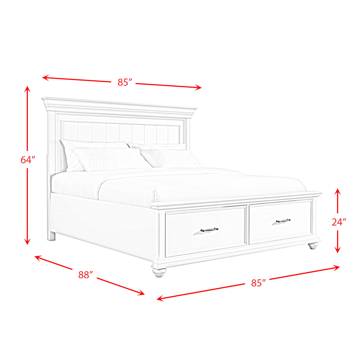 Slater Black 3-Piece King Platform Storage Bedroom Set - Ornate Home