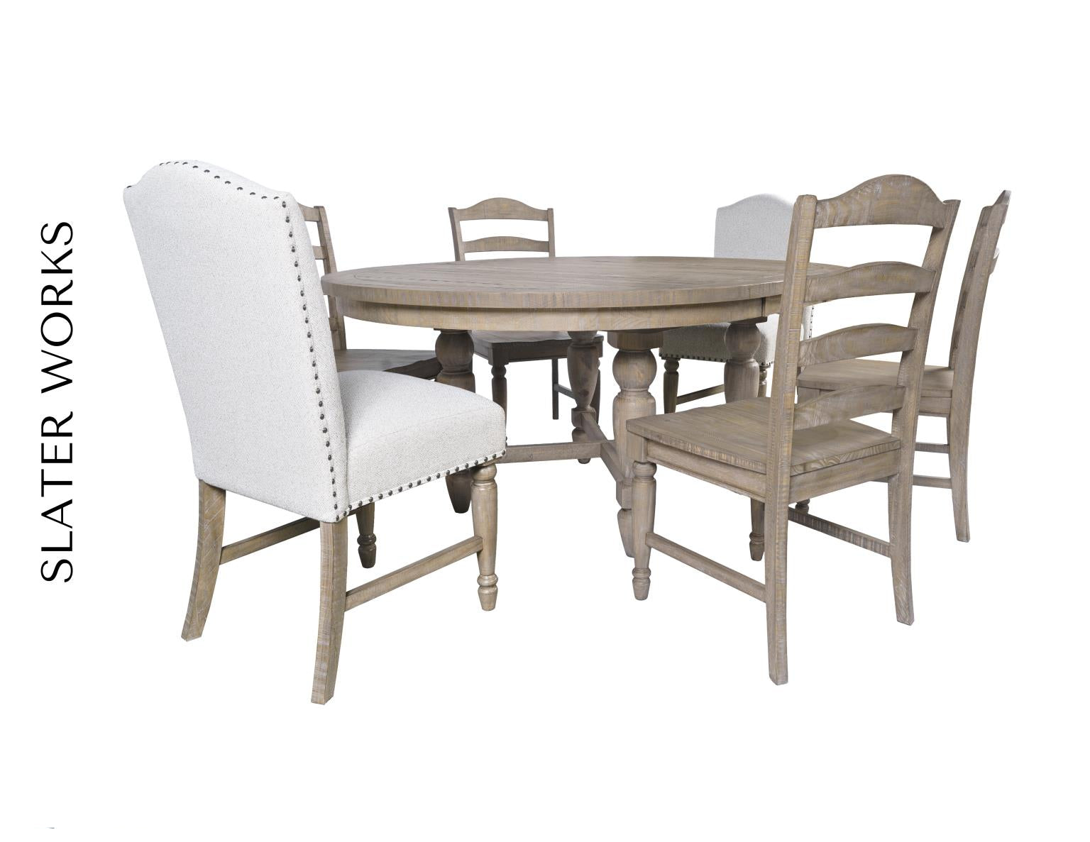 Slater Works Natural/Cream Oval Dining Table w/ 4 Upholstered Chair - Ornate Home
