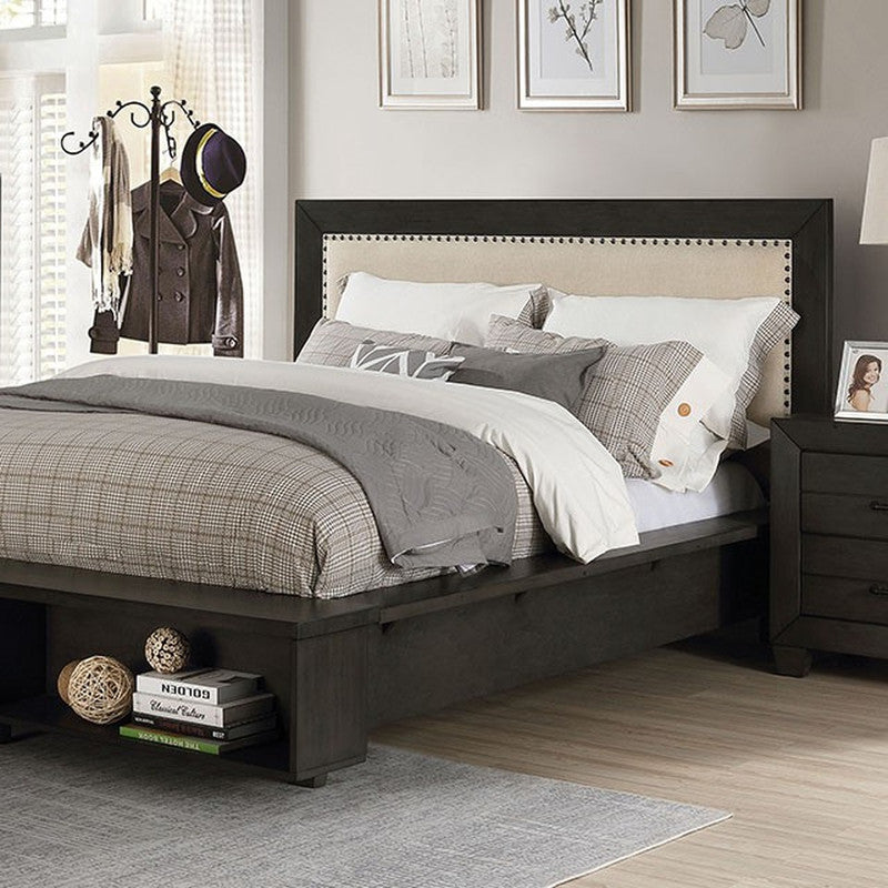 Sligo Dark Gray/Beige Queen Bed - Ornate Home