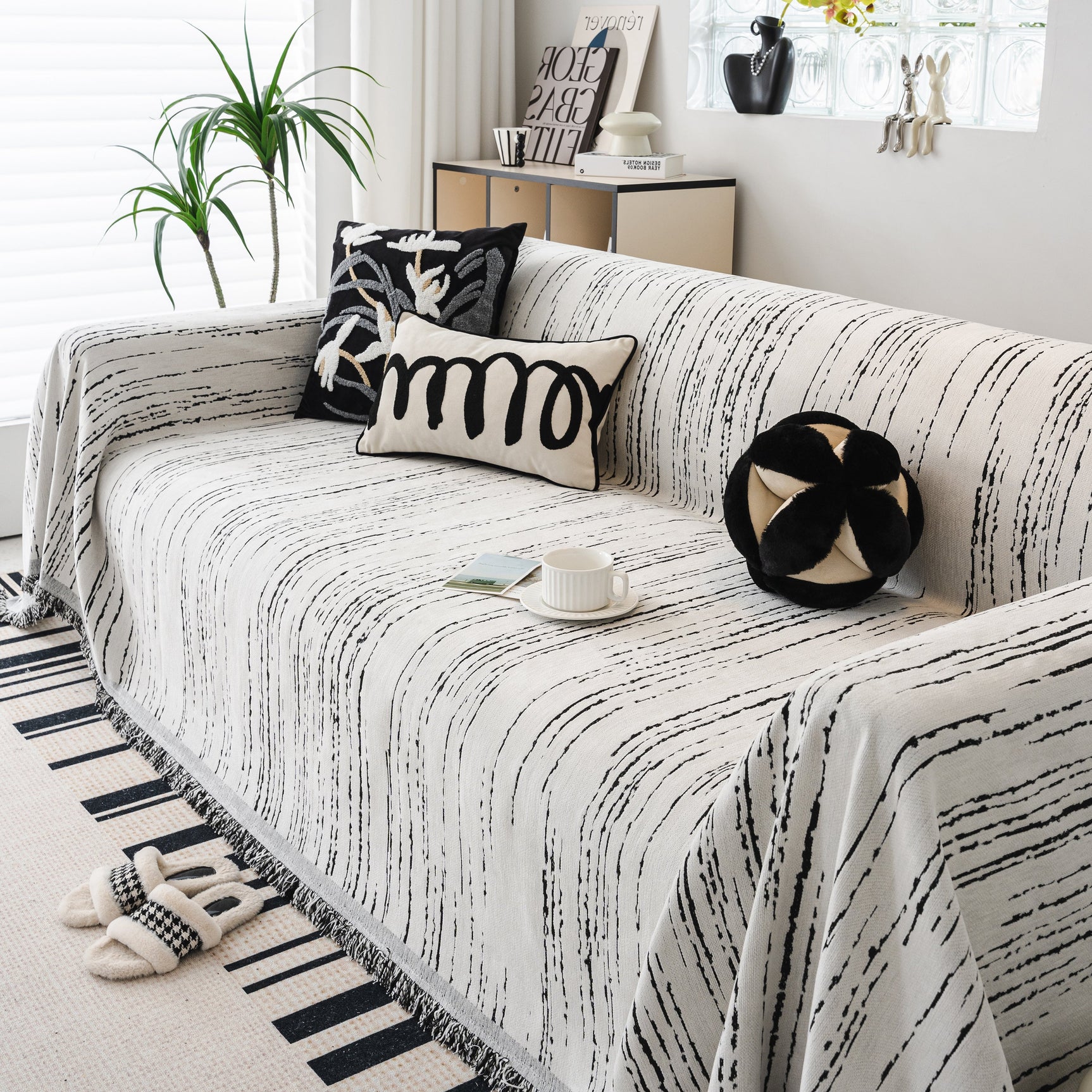 Slip Covers for Sofas, Sofa Throw Cover Soft Chenille Sofa Bed Cover, L Shaped Sectional Couch Covers - Ornate Home