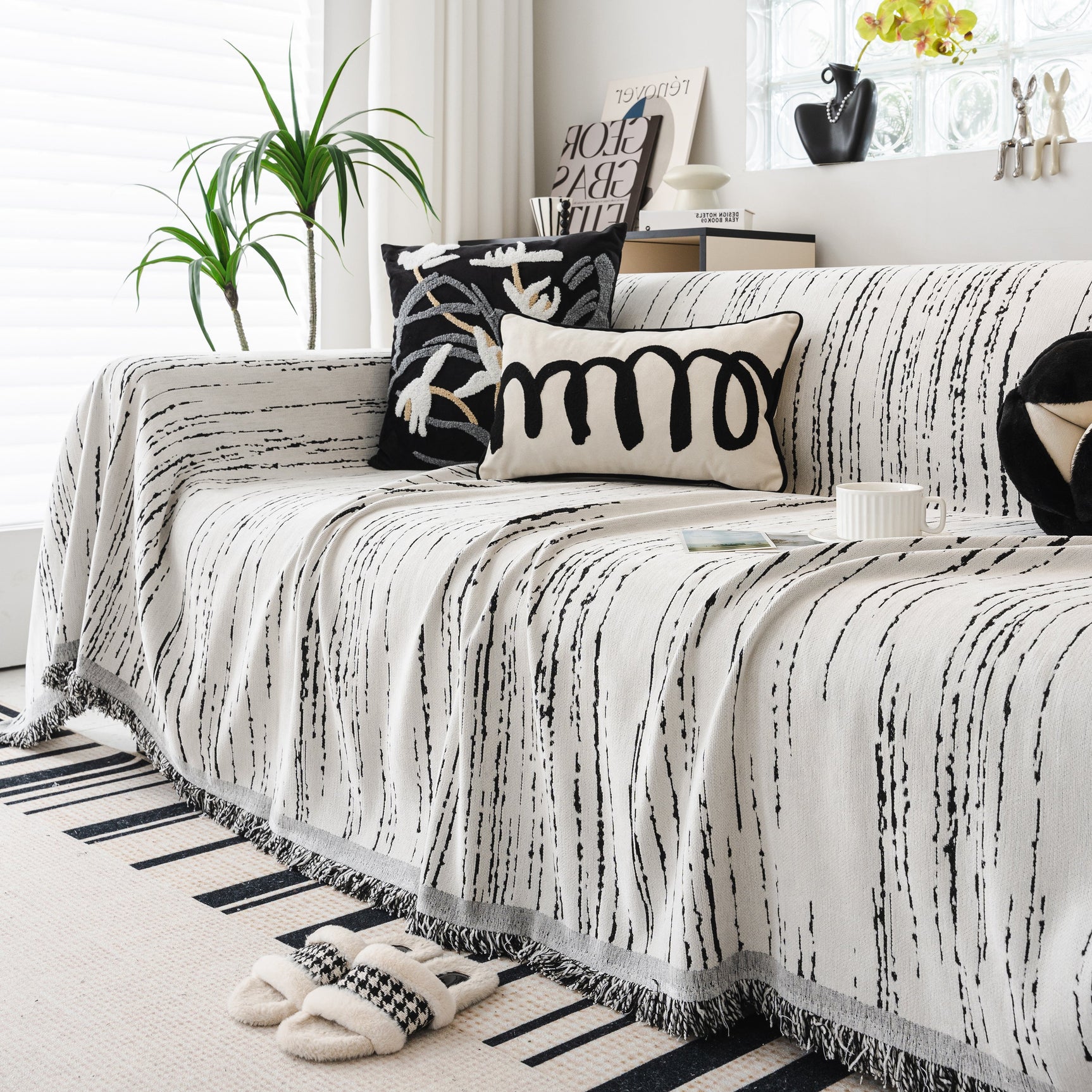 Slip Covers for Sofas, Sofa Throw Cover Soft Chenille Sofa Bed Cover, L Shaped Sectional Couch Covers - Ornate Home