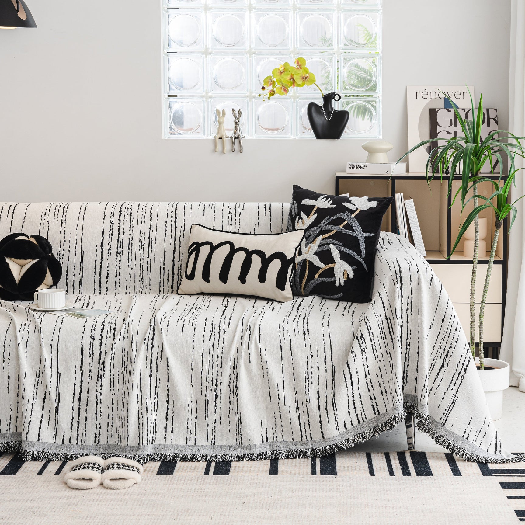 Slip Covers for Sofas, Sofa Throw Cover Soft Chenille Sofa Bed Cover, L Shaped Sectional Couch Covers - Ornate Home