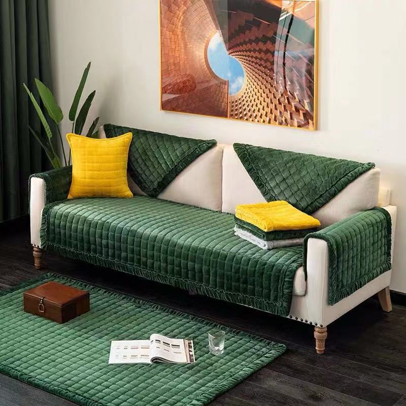 Slipcover KAS Plush Sofa Towel Enhances Living Room Decor with Non-Slip Protection for Furniture - Ornate Home
