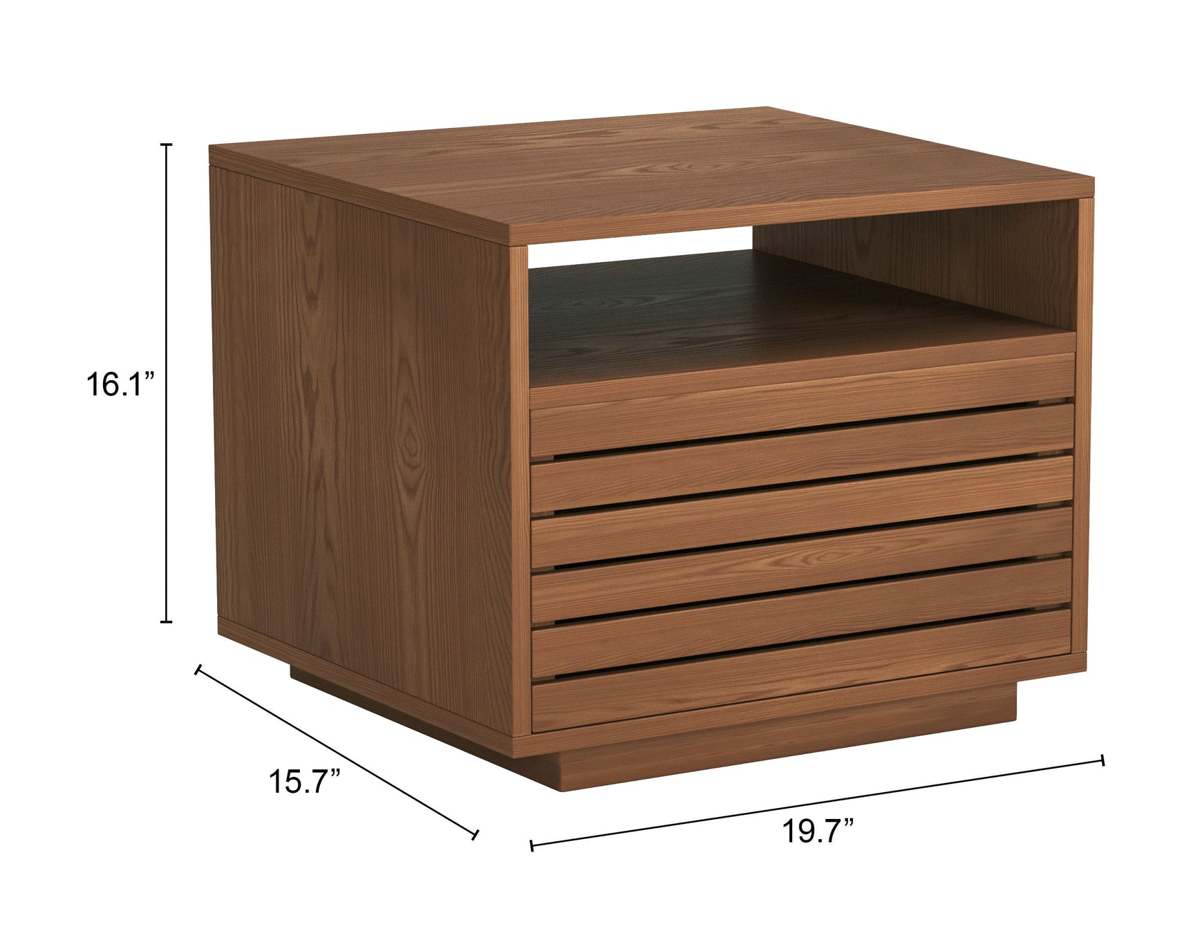 Slit Walnut Nightstand - Ornate Home