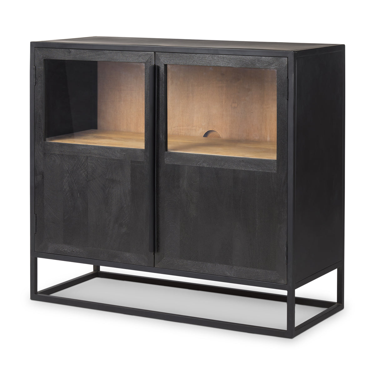 Sloan Black Wood Accent Cabinet - Ornate Home