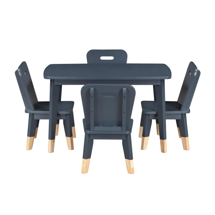Sloane Blue 5-Piece Pack Children Table And Chairs Set - Ornate Home