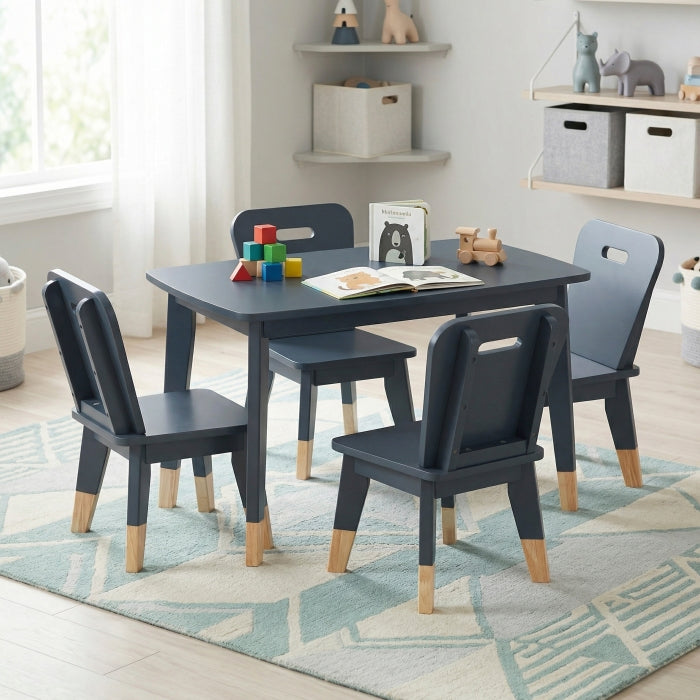 Sloane Blue 5-Piece Pack Children Table And Chairs Set - Ornate Home