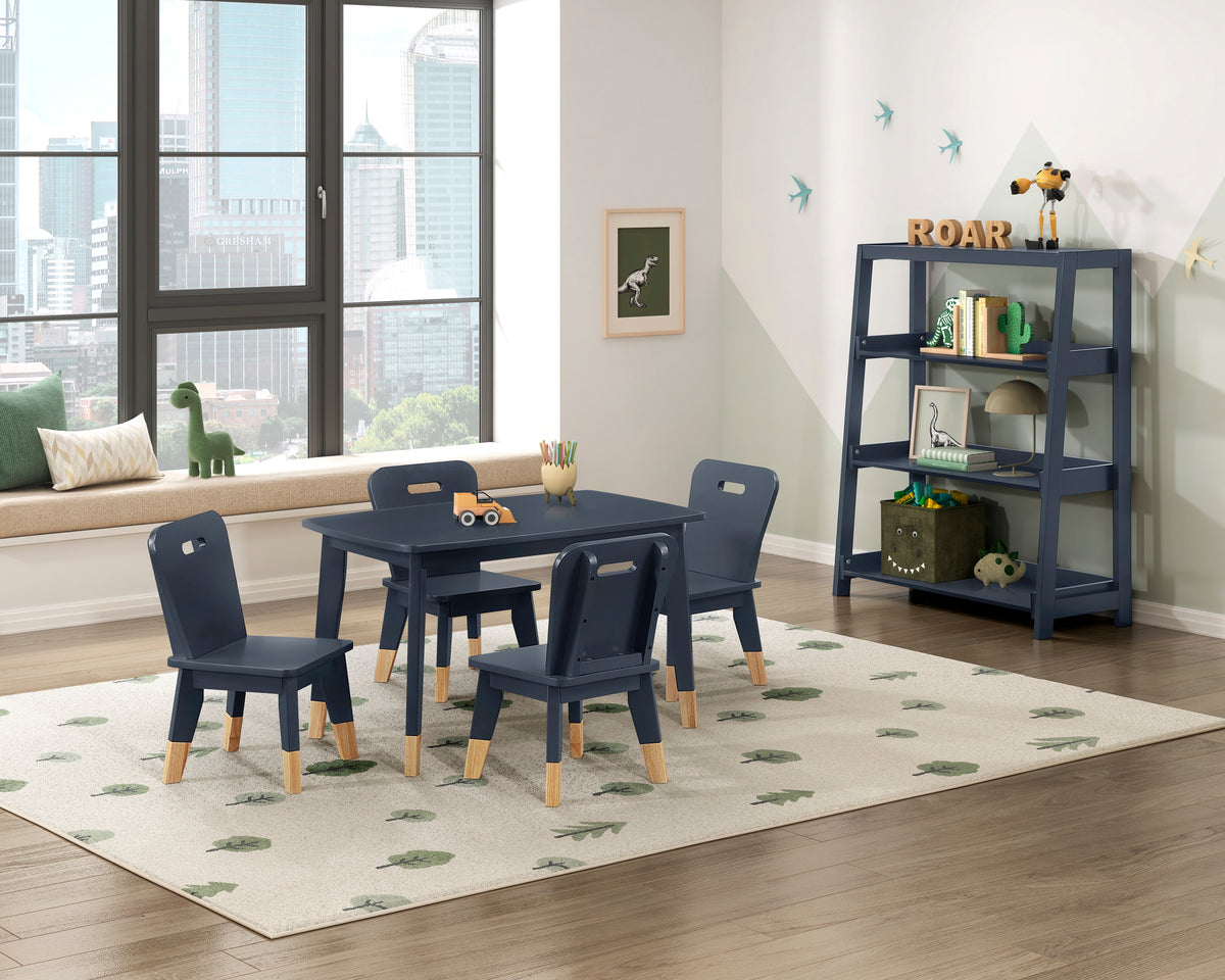 Sloane Blue 5-Piece Pack Children Table And Chairs Set - Ornate Home