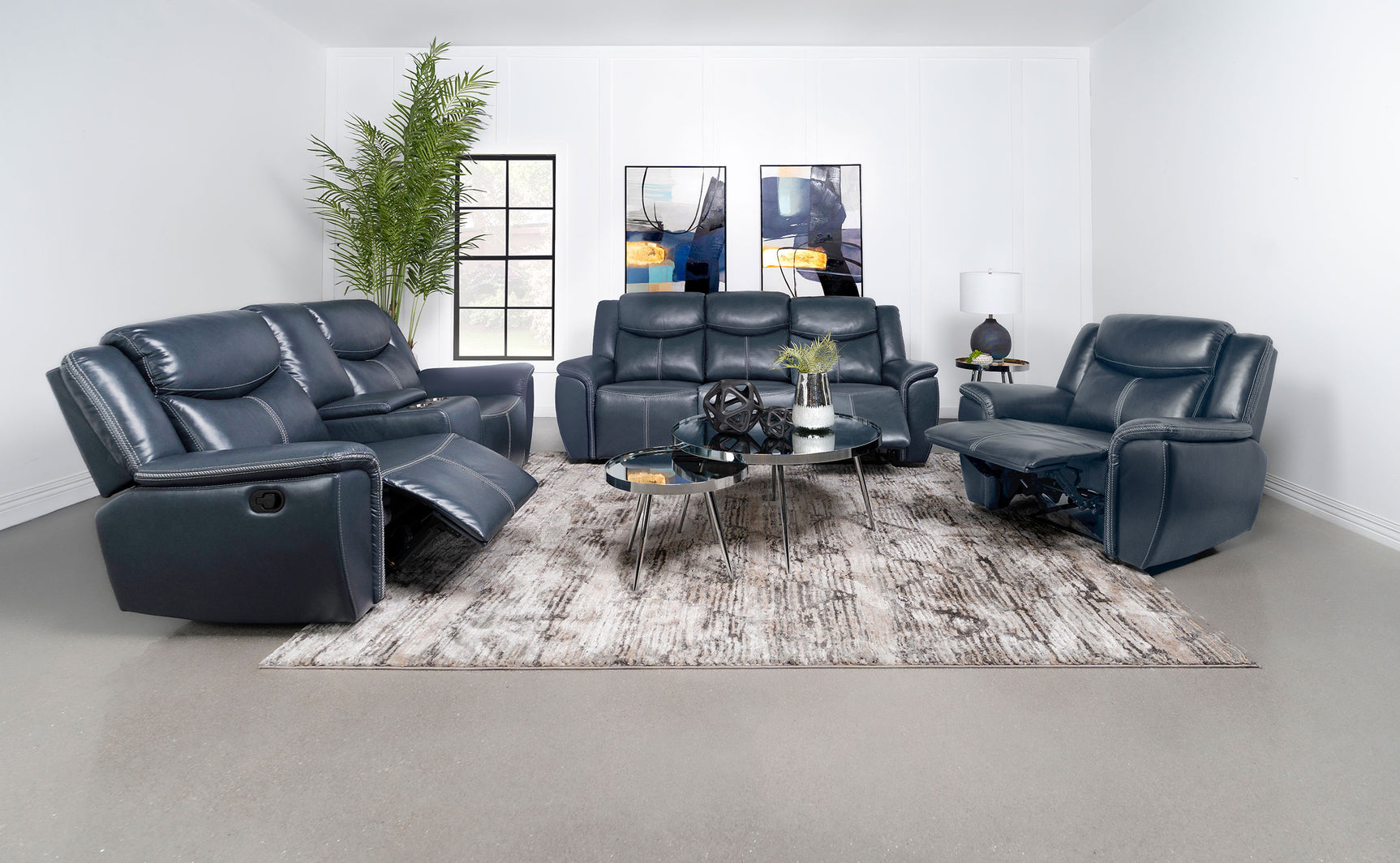 Sloane Blue Recliner - Ornate Home