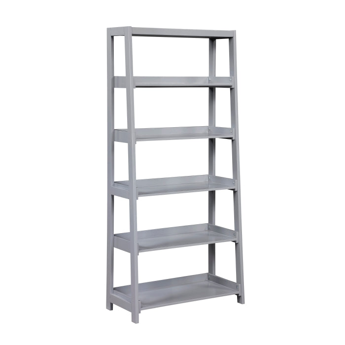Sloane Gray 5 Fixed Shelves Bookcase - Ornate Home
