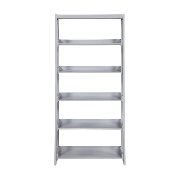 Sloane Gray 5 Fixed Shelves Bookcase - Ornate Home